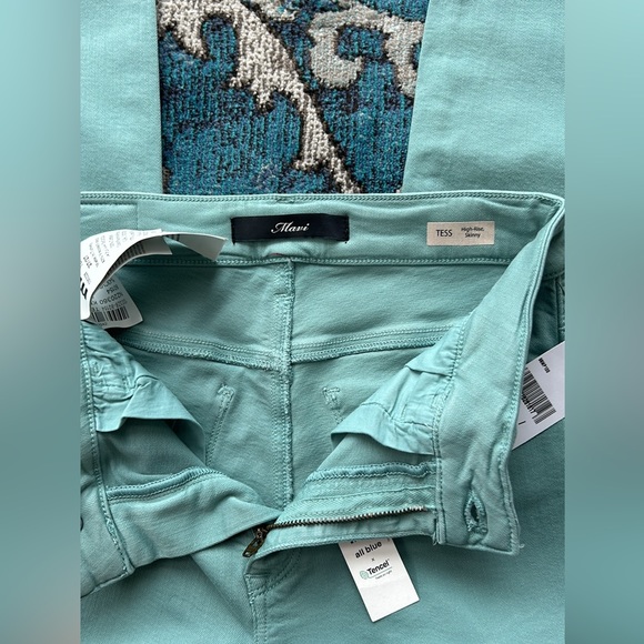 Mavi Jeans 27 27 Tess Teal High Rise Skinny 5 Pocket Design Stretch Blue Green - Picture 3 of 6